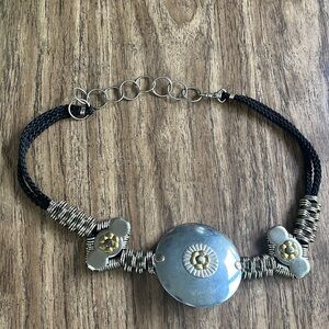 Vintage Silver Gold Flower Belt